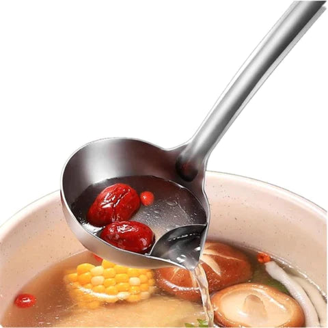 Concha 2 em 1 aço inox separa óleo da sopa