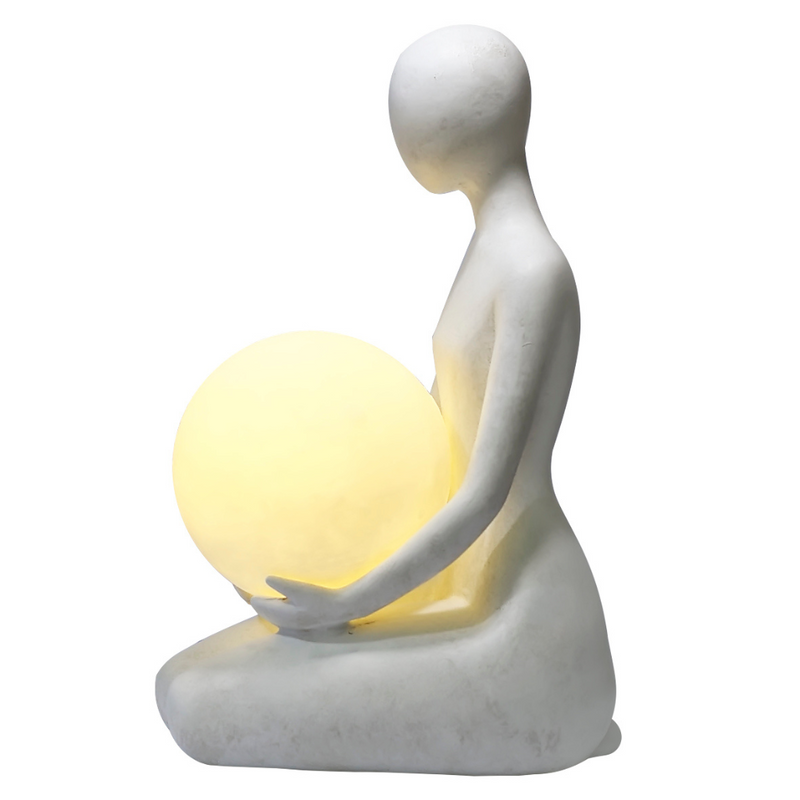 Serena Iluminação: Luminária Escultura em Resina Mulher Meditando