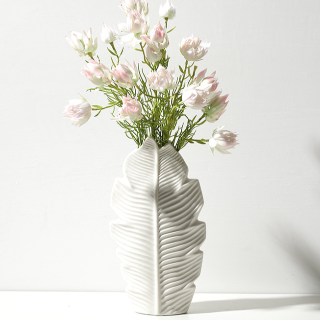 Vasos em cerâmica Folha - 03 Tamanhos